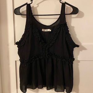 Black Tank w Ruffles